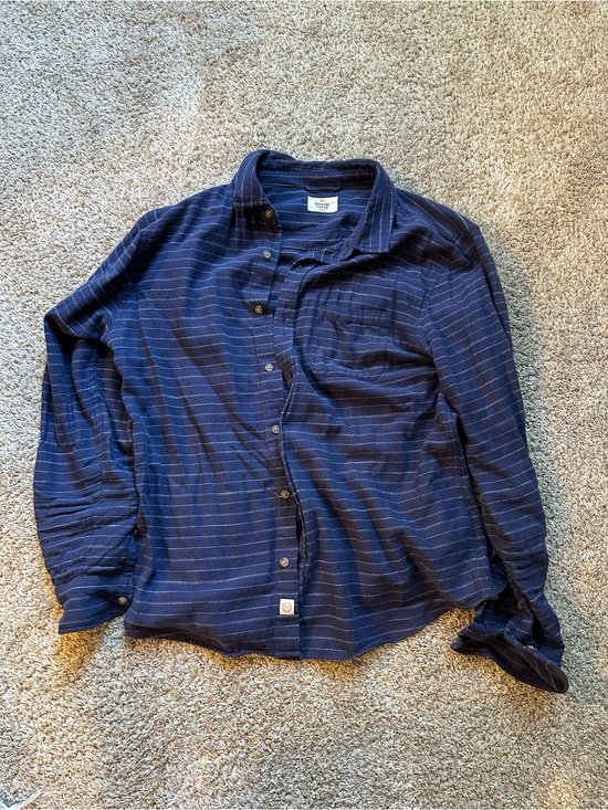 Marine Layer Other - Marine Layer Navy Striped Casual Button-Down Shirt
